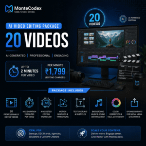 AI Video Editing Package – 20 Videos (Up to 2 Minutes Each)